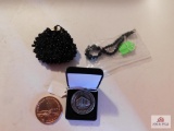 4pc (1) D-Day in Box (1) Glass Beads (1) Ladies Bead Purse (1) 1933 World Fair Chicago Lucky Penny