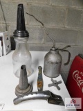 Eagle USA Pump oil can - 1qt oil bottle w/ spout , 2 single spouts (6pcs)