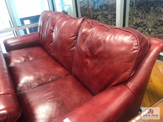 Parsons- Classic Cherry, Leather Couch