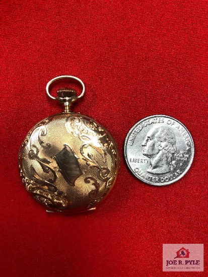 Hampden ladies Molly Stark pocket watch marked 14k - hunters case