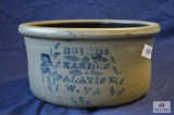 Boyers & Harden 2 gal Palatine WV bowl w/dashes & freehand 2