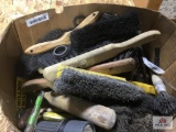 1 LOT OF HAND BROOMS, ETC.