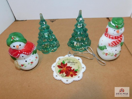 Snow People, Trees, Christmas Ornament 1 of 3 Signed