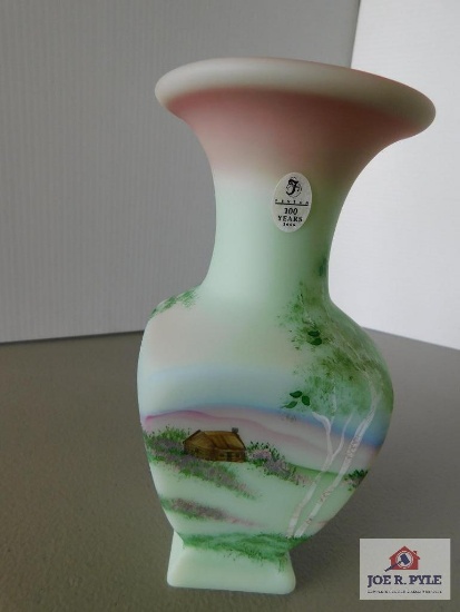 Burmese Lotus Mist Square Vase #627 of 1500 George W Fenton/S Davis