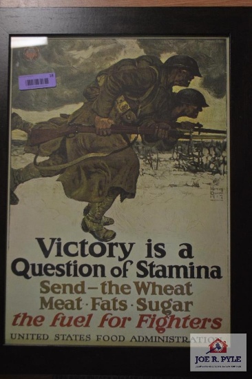 Patriotic Victory Effort Poster "Victory Is A Question Of Stamina" Us Food Administration