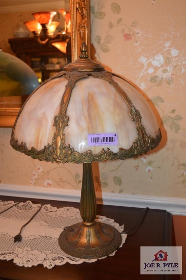 1920'S Miller-Handel Era Art Nouveau Slag Glass Lamp (23")