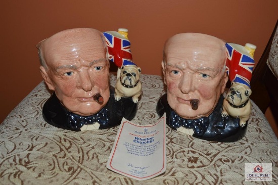 Two Royal Doulton "Character Mug Of The Year" 1992 "Winston Churchill"