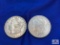 TWO US SILVER DOLLAR COINS: 1878, 1878-S
