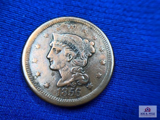 US ONE CENT COIN 1856 (SLANTING "5")