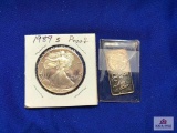 LOT OF (2) PIECES: 1989-S PROOF COIN + CARSON CITY 