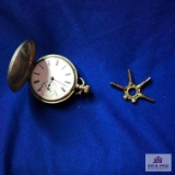 HUNTING CASE POCKET WATCH WITH KEY