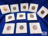 TEN US LINCOLN CENTS: 1909