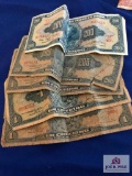 LOT OF MISC. FOREIGN: BRAZILLIAN & ITALIAN PAPER CURRENCY + SOUTH AMERICAN COIN CURRENCY