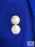 TWO US QUARTER DOLLAR COINS: 1893-S, 1893-O