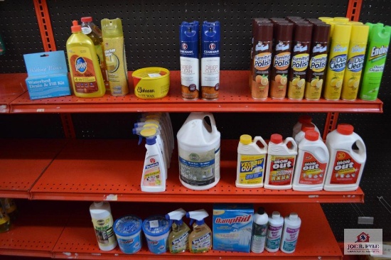 Wood polish, rust remover, and indoor cleaning supplies