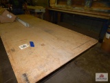 Rolling wood shop table