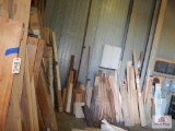 1 large lot of various sized hardwoods, trim, and slabs