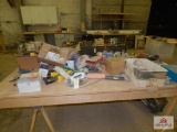Table and contents to include: electric drill, heat gun, sand paper, etc.