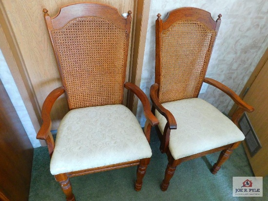 2 Woven back chairs