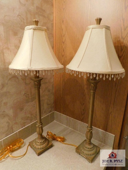 2 lamps w/ fancy shades