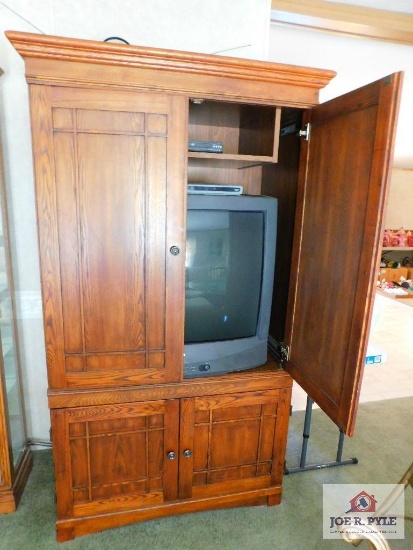 Entertainment center and contents (TV & VHS Player)