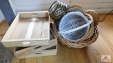 Baskets and wood tray