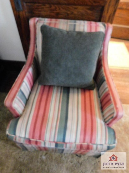Heritage brand occasional chair and throw pillow