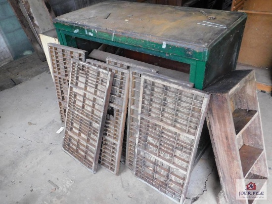 Cabinets and type set trays