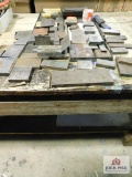 Metal printing plates and wood table