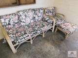 Bamboo sofa, chair, ottoman