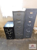 3 metal filing cabinets