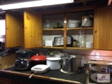 Lot: items in cabinets and top of counter, cooking, appliances, etc.