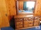 Pine dresser and mirror 60x20x31