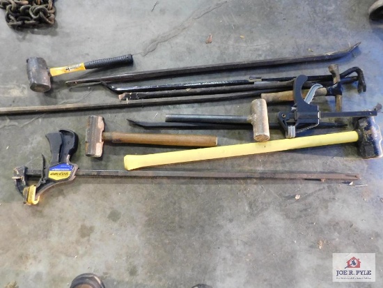 Hammers, pry bars, clamps