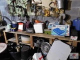 Large lot of misc. items - Dishes, pots, wheel barrow, tools, etc.
