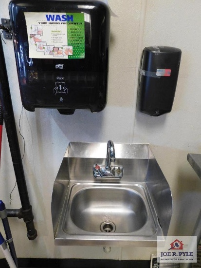 Stainless Steel Hand Sink , includes towel and soap dispensers