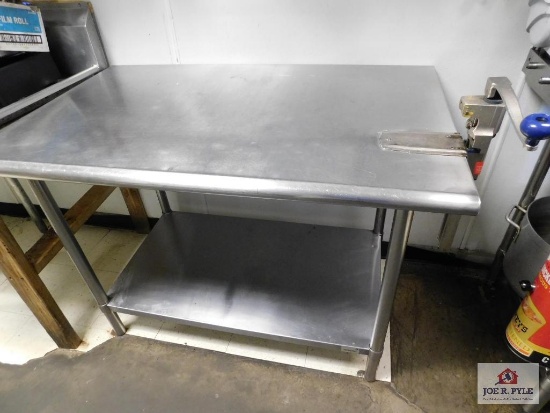 Stainless steel table with can opener 48x30x36