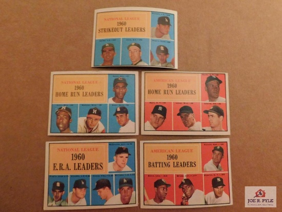 1961 Topps 1960 Home Run Leaders (AL & NL), Strikeout Leaders (NL), ERA Leaders (NL), & Batting