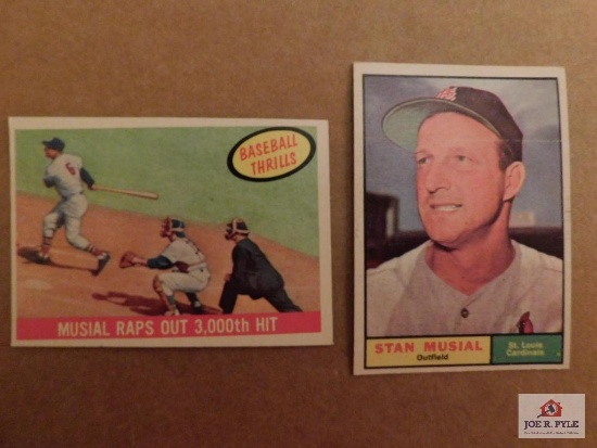 1961 Topps Stan Musial & 1959 Topps Stan Musial 3000th Hit cards