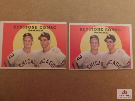 Two 1959 Topps Keystone Combo Fox & Aparicio Cards