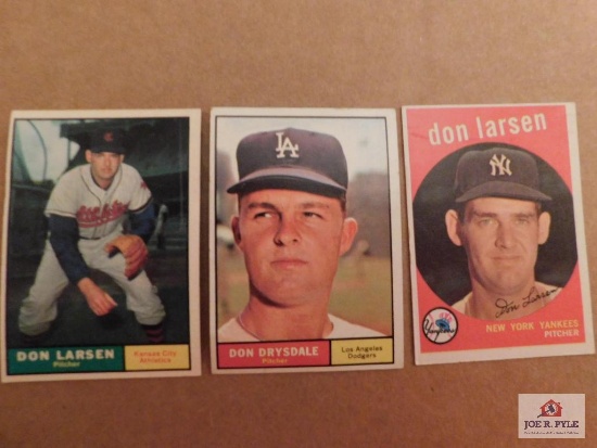 1959 & 1961 Topps Don Larsen and 1961 Don Drysdale