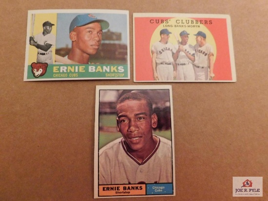 1960 & 1961 Topps Ernie Banks and 1959 Topps Cubs' Clubbers