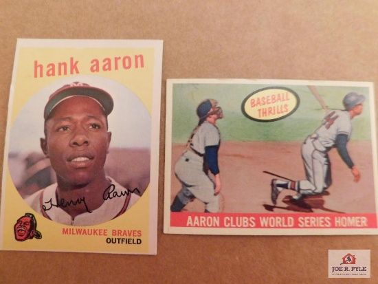 1959 Topps Hank Aaron & 1959 Topps Aaron Clubs World Series Homer