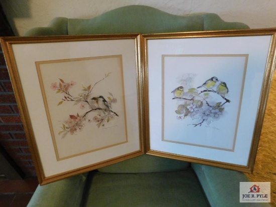 Framed, Signed Bird Prints