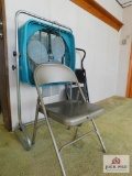 Dominion standing fan, step stool, and folding chair