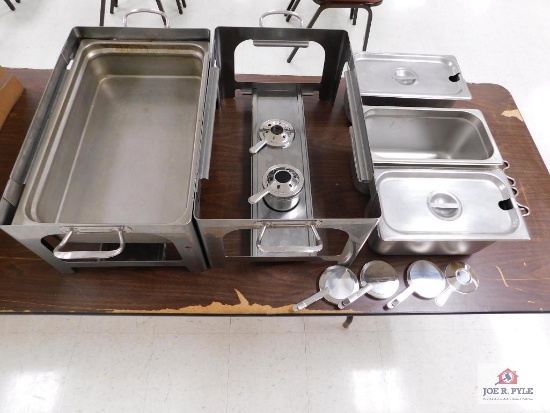Chaffer frames w/ stainless serving tubs