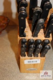 Knives in wooden block