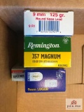 SMALL LOT OF AMMO: 9MM, .357MAG, .22LR