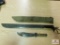 US Army 1945 machete w/sheath & throwing knife