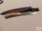 Filet knife with elk antler handle and leather sheath signed by Marvin Wotring